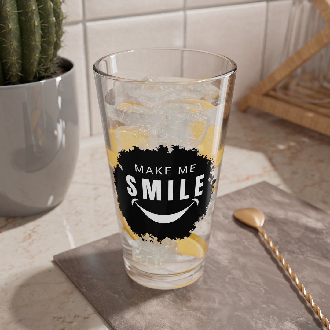 Make Me Smile Mixing Glass - 16oz Cocktail Cup for Joyful Gatherings - Fun Beer Glassware and Pint Glass for Craft Brew Lovers