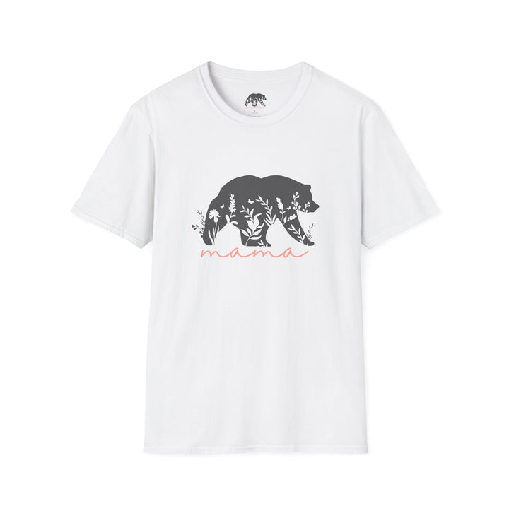 Floral Mama Bear Coral T-Shirt - Perfect for New Moms