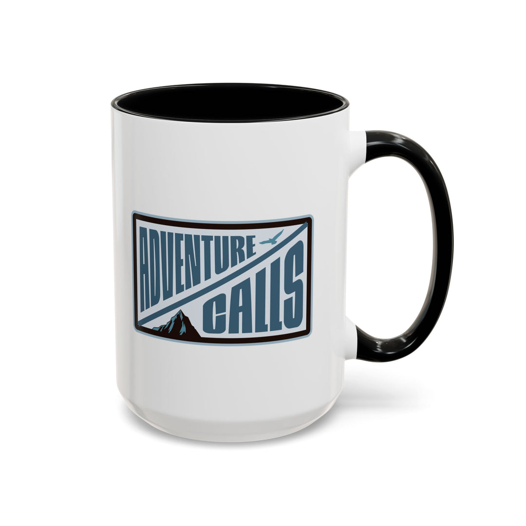 Adventure Calls Accent Coffee Mug | Perfect Gift for Adventure Seekers, Travel Lovers, Coffee Enthusiasts, Campers, Outdoor Gifts