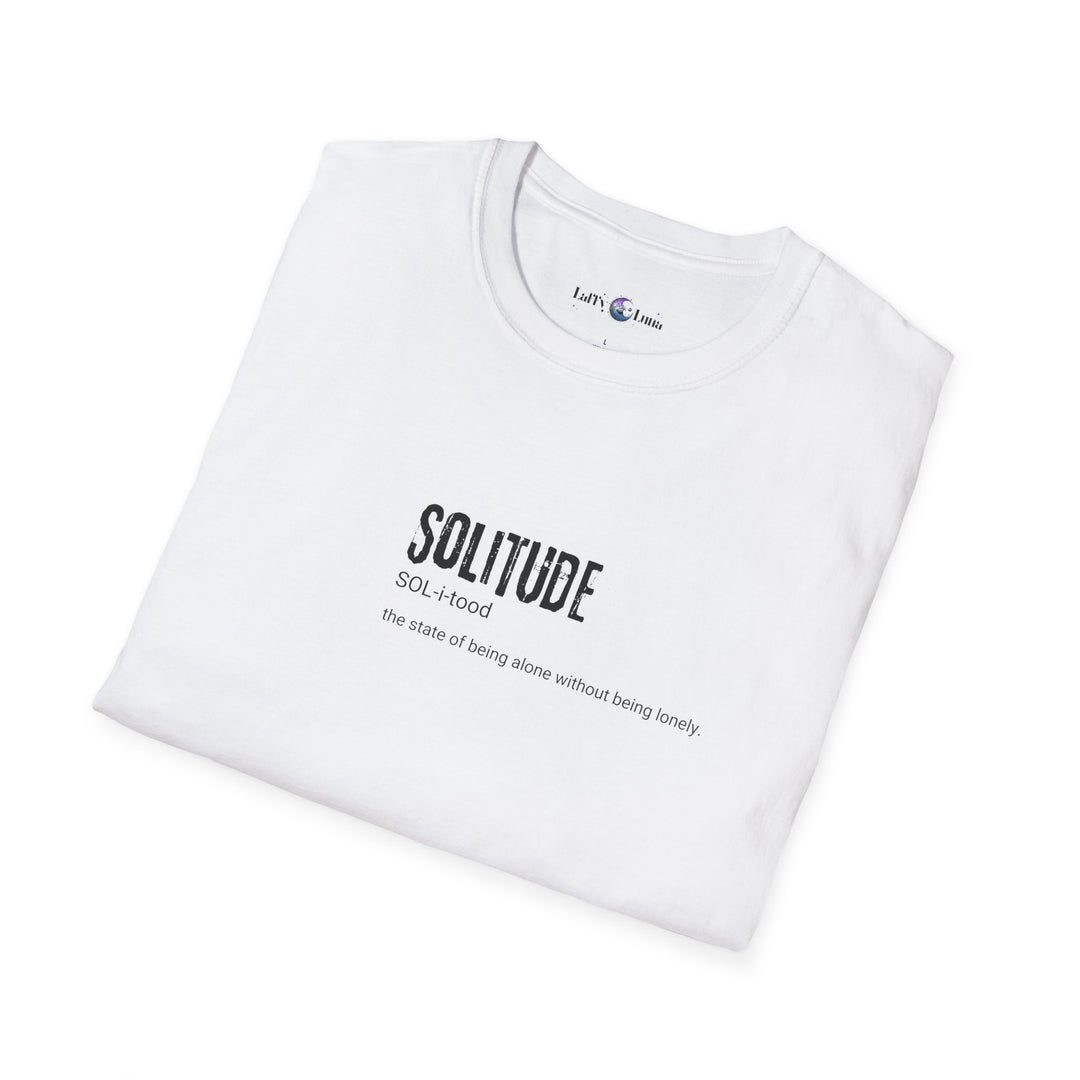 Solitude Unisex Softstyle T-Shirt, Cozy Everyday Wear, Thoughtful Gift, Self-Care, Relaxation, Minimalist Fashion