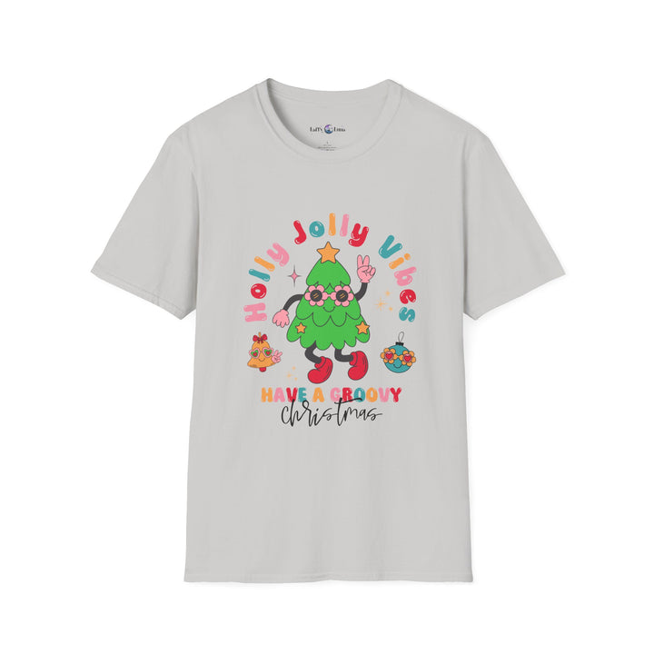 Holly Jolly Vibes Unisex T-Shirt - Have a Groovy Christmas Tee - Perfect for Holiday Gatherings, Family Get-Togethers, Cozy Evenings at Home