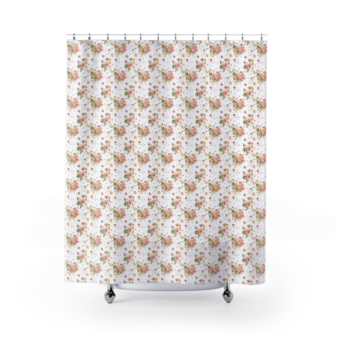 Botanical Floral Shower Curtain - Serene Bathroom Decor