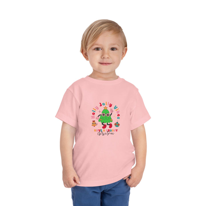 Toddler Christmas Tee - "Holly Jolly Vibes" - Fun Holiday Shirt for Kids