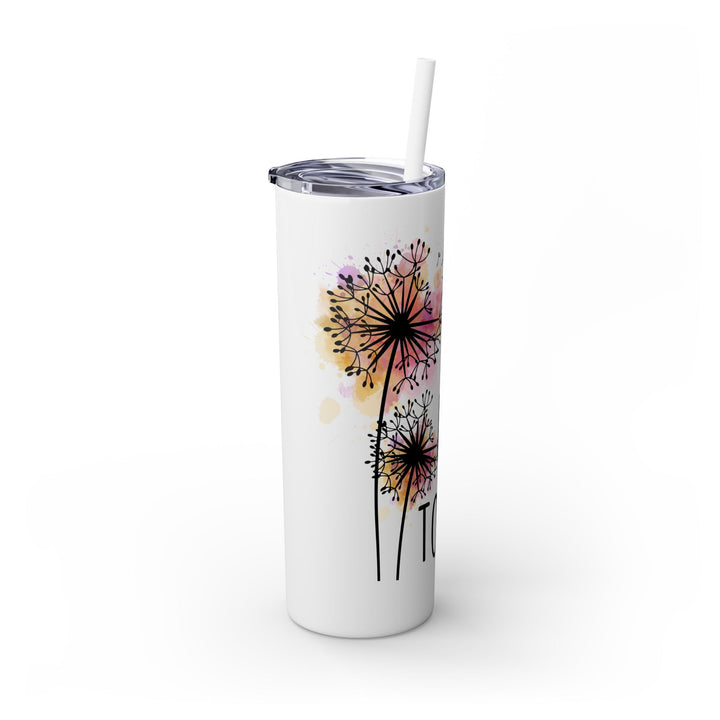 Okay to Not Be Okay Skinny Tumbler with Straw - 20oz, Motivational Drinkware for Nature Lovers - Uplifting Gift for Mental Health Awareness