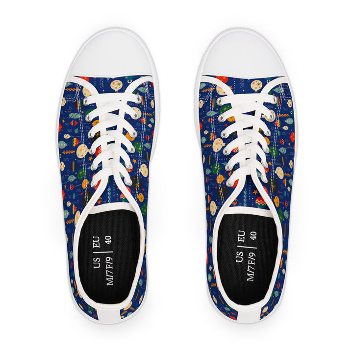 Festive Women's Low Top Sneakers | Holiday Ornament Design