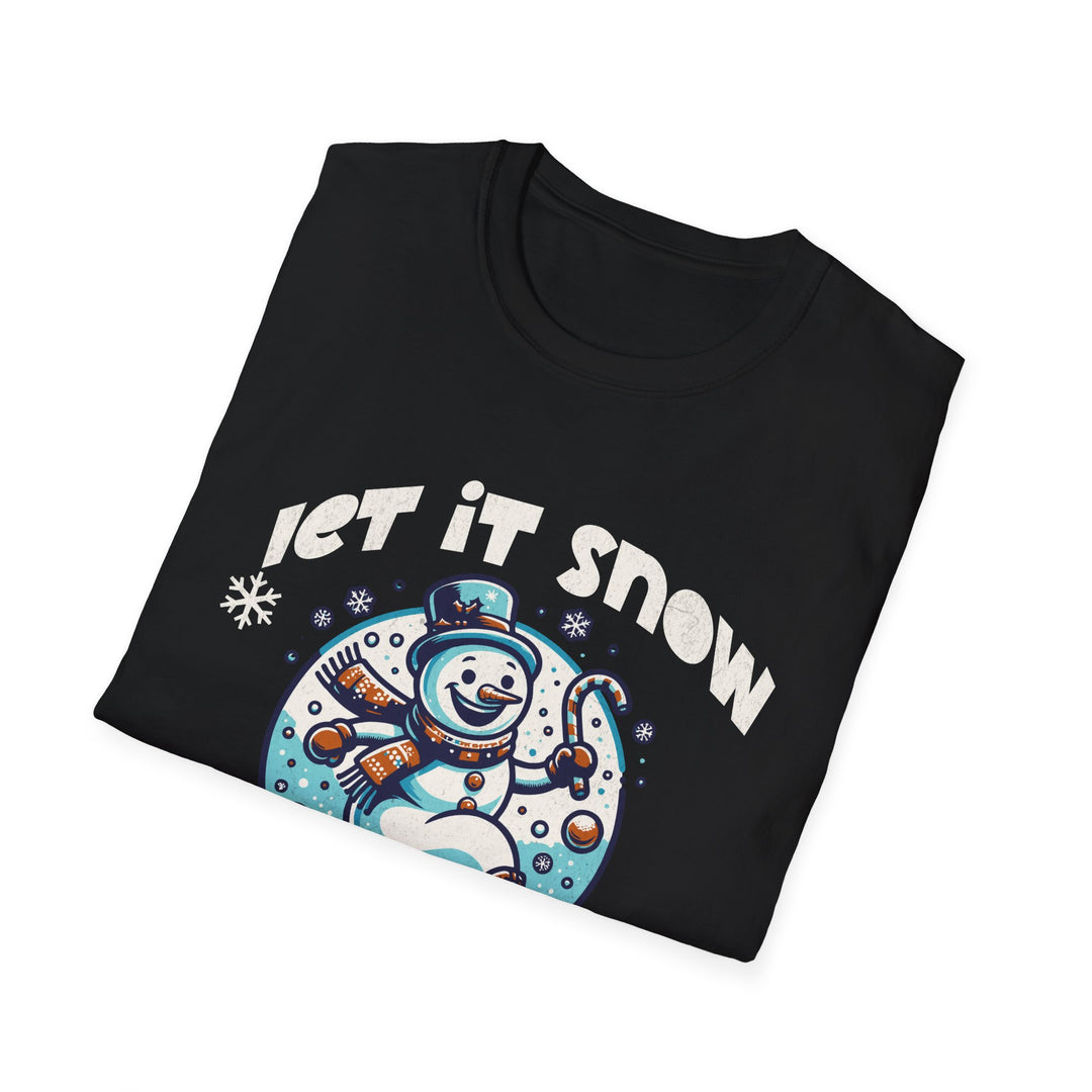 Let It Snow Christmas T-Shirt | Unisex Softstyle Tee with Fun Snowman Design