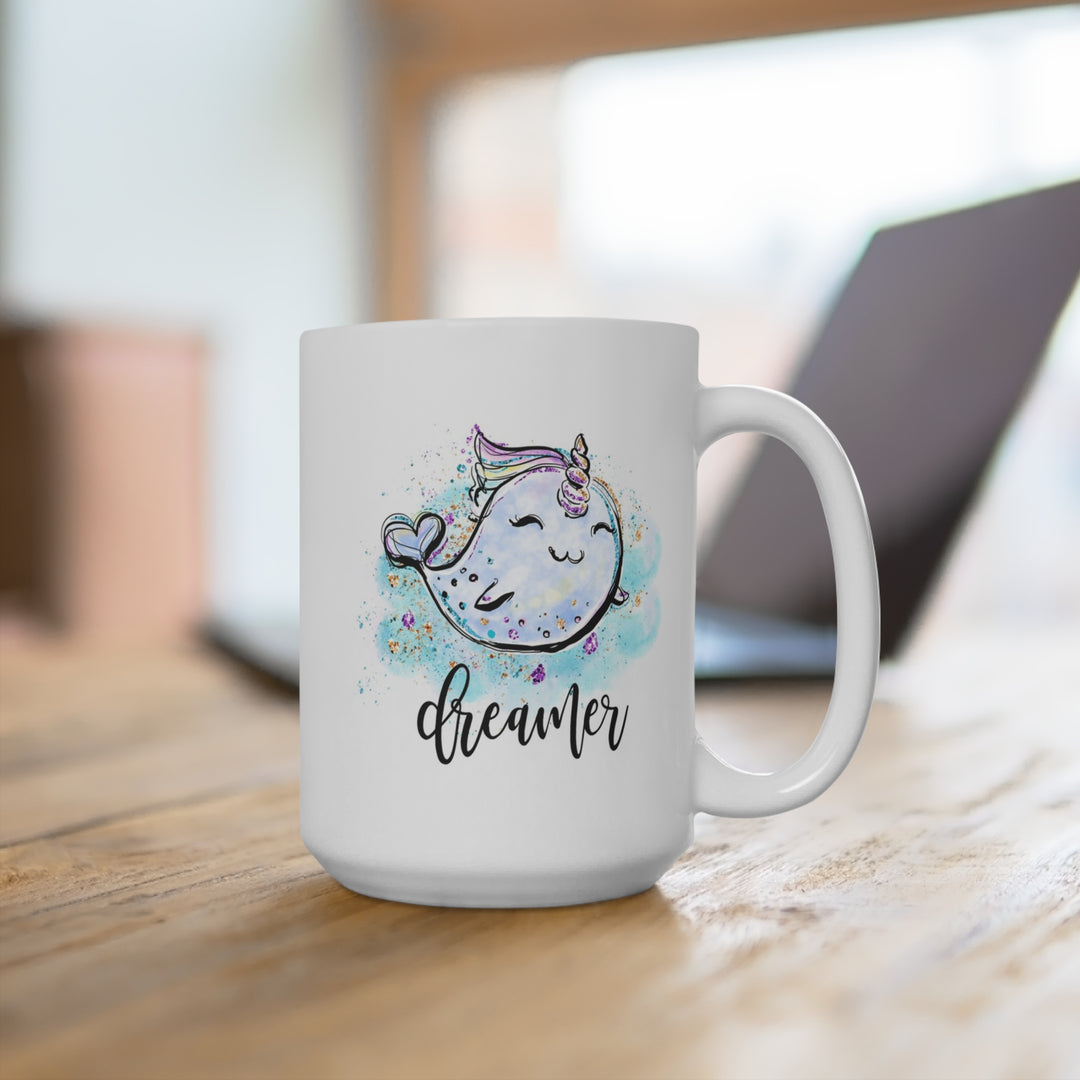 Dreamer Narwhal Mug - 15oz Teenager Gift for Hot Cocoa & Tea Lovers