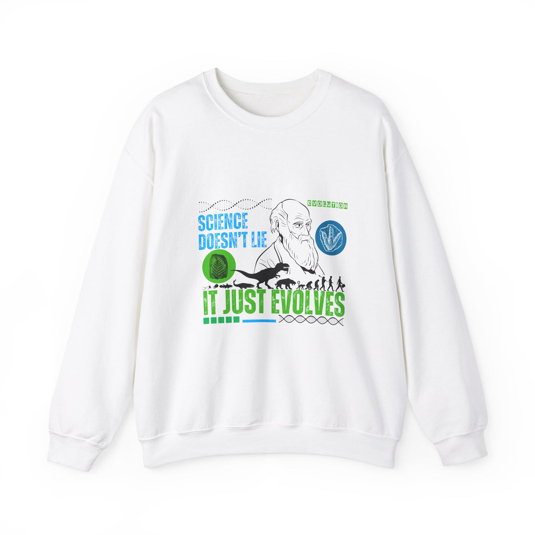 Science Evolution Sweatshirt, Unisex Crewneck, Science Lover Gift, Eco-Friendly Apparel, Perfect for Earth Day, Casual Comfort