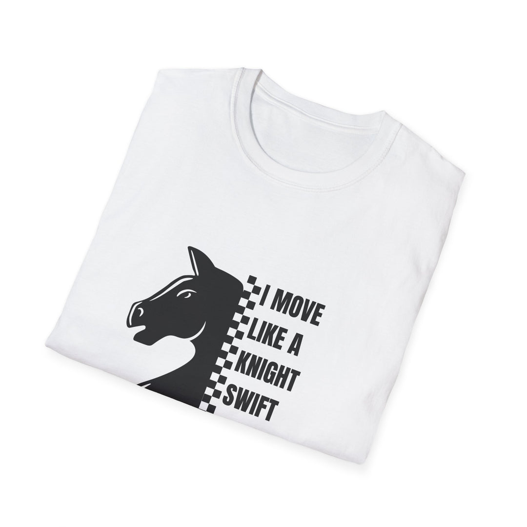 Knight Inspired Unisex Softstyle T-Shirt, Chess Theme Tee, Gamer Gift, Board Game Lover Shirt, Unique Graphic Tee for Chess Fans