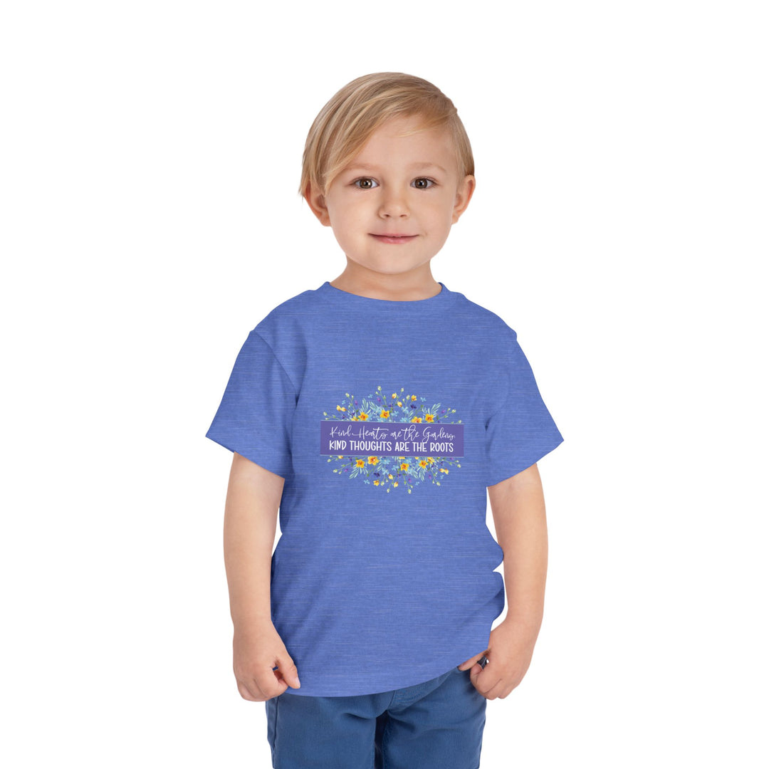 Toddler Short Sleeve Tee - Kind Thoughts Are the Roots, Cute Kids T-Shirt for Garden Lovers, Kids' Nature Tee, Spring Outfit, Baby Shower