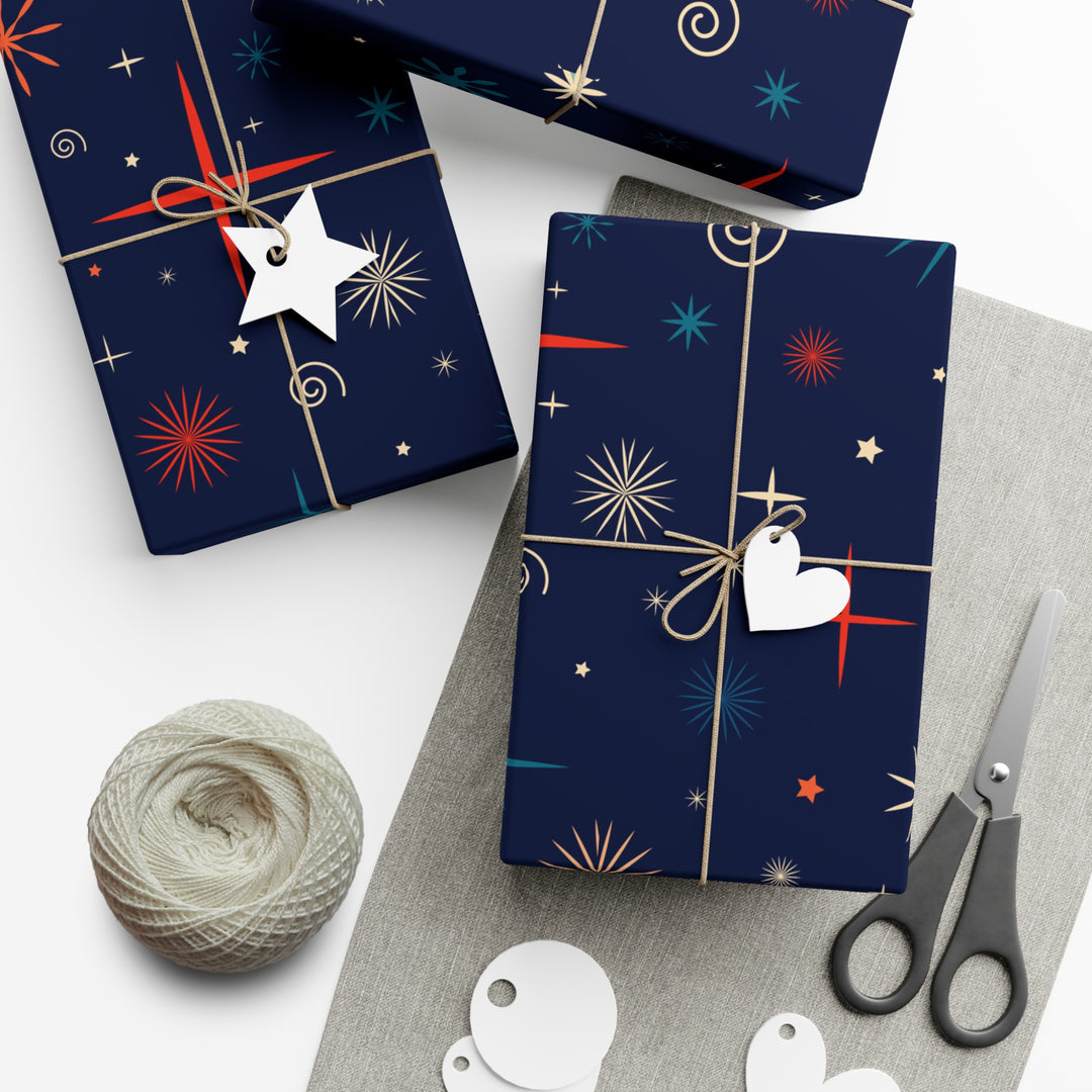 Starry Night Gift Wrap Papers - Festive Wrapping Paper for Holidays and Celebrations