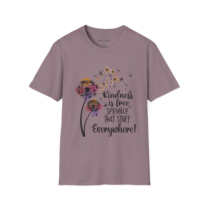 Kindness is Free Floral T-Shirt - Unisex Softstyle Tee for Positive Vibes