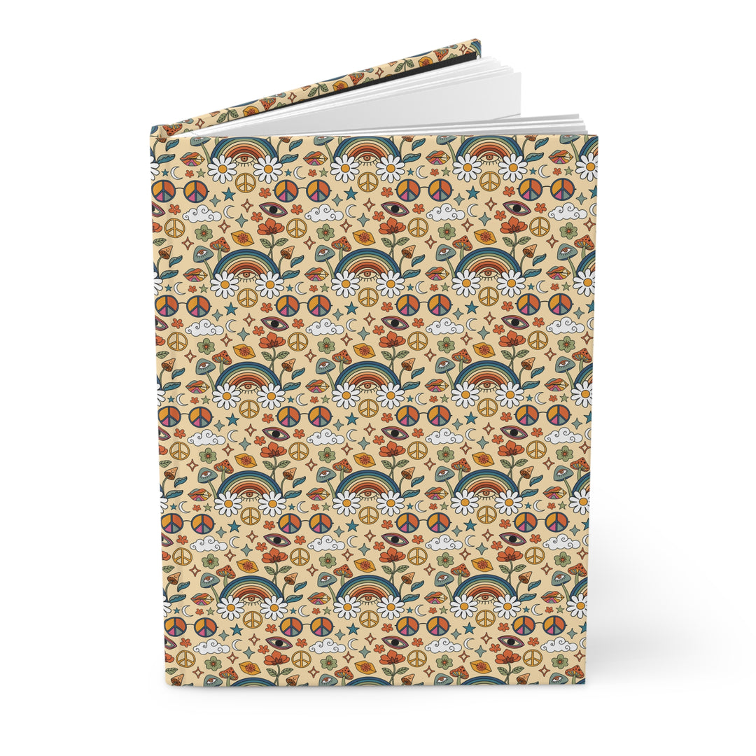 Peace & Love Hardcover Journal - Inspirational Rainbow Design