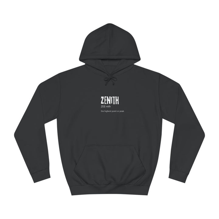 Zenith Unisex College Hoodie - Cozy, Casual, Trendy, Perfect for Students, Stylish Gift, College Life, Graduation, Everyday Wear