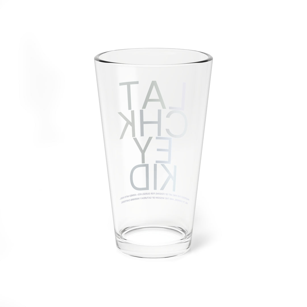 Personalized 16oz Mixing Glass - Fun Latchkey Kid Design for Home Barware - Perfect for Nostalgic Drinks and Unique Home Decor