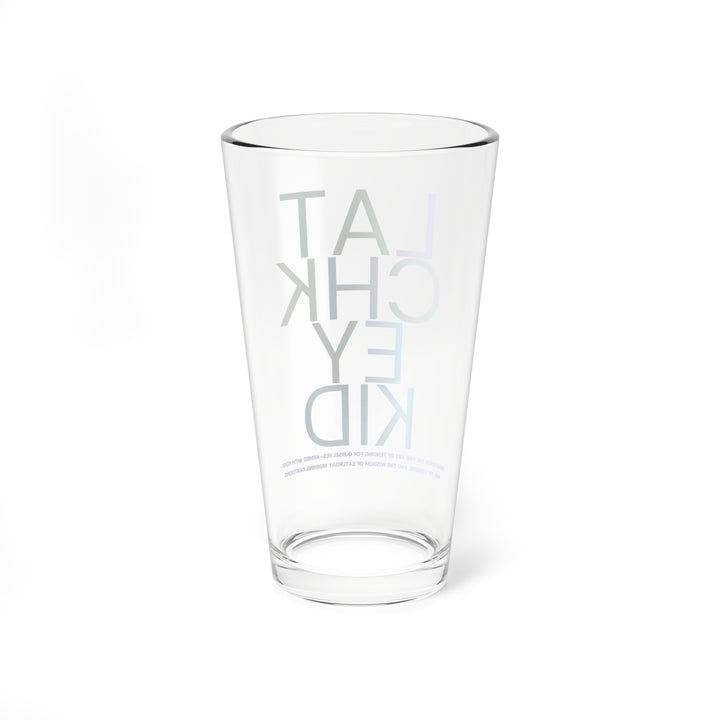 Personalized 16oz Mixing Glass - Fun Latchkey Kid Design for Home Barware - Perfect for Nostalgic Drinks and Unique Home Decor