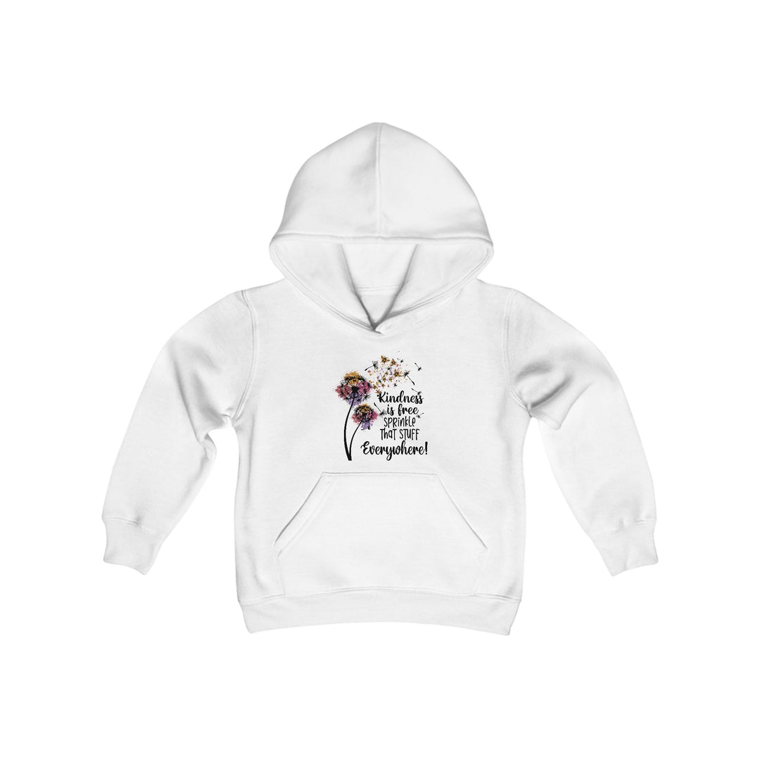 Kindness Blooms Youth Sweatshirt - Motivational Floral Hoodie for Everyday Comfort