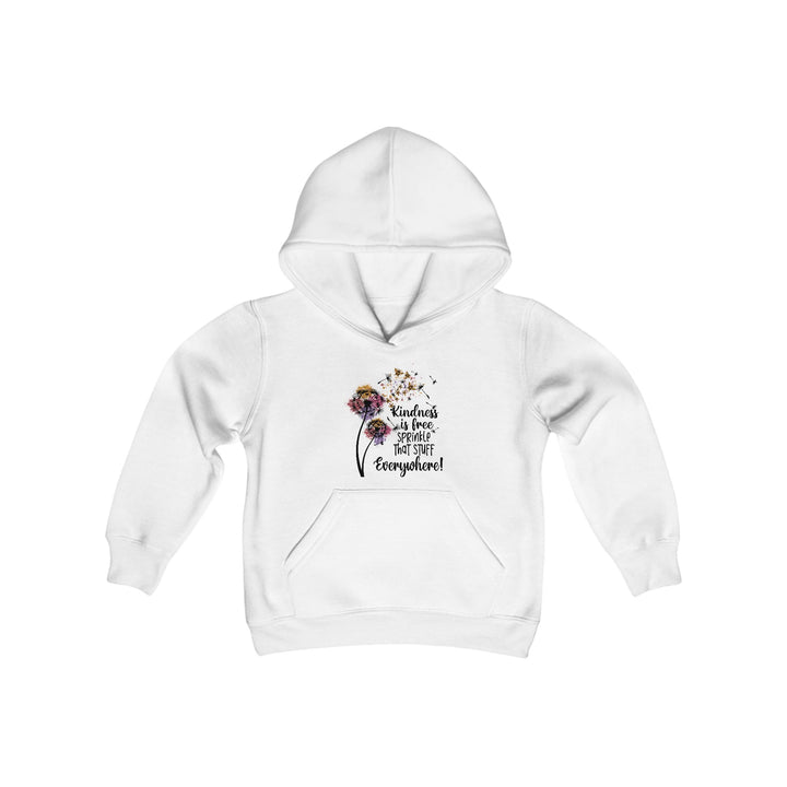 Kindness Blooms Youth Sweatshirt - Motivational Floral Hoodie for Everyday Comfort