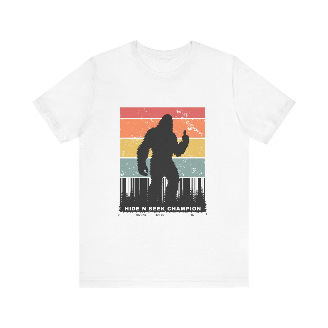 Unisex Bigfoot Hide N Seek Champion Tee - Fun Retro Graphic T-Shirt