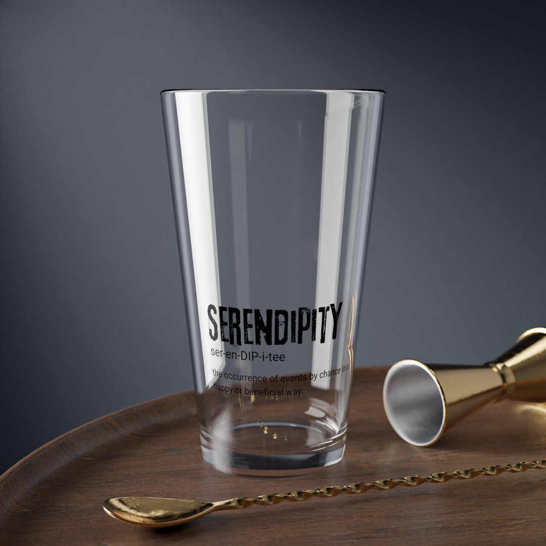 Serendipity Mixing Glass, 16oz | Perfect for Cocktails, Gift for Home Bar Lovers, Unique Glassware, Cheers to Happiness