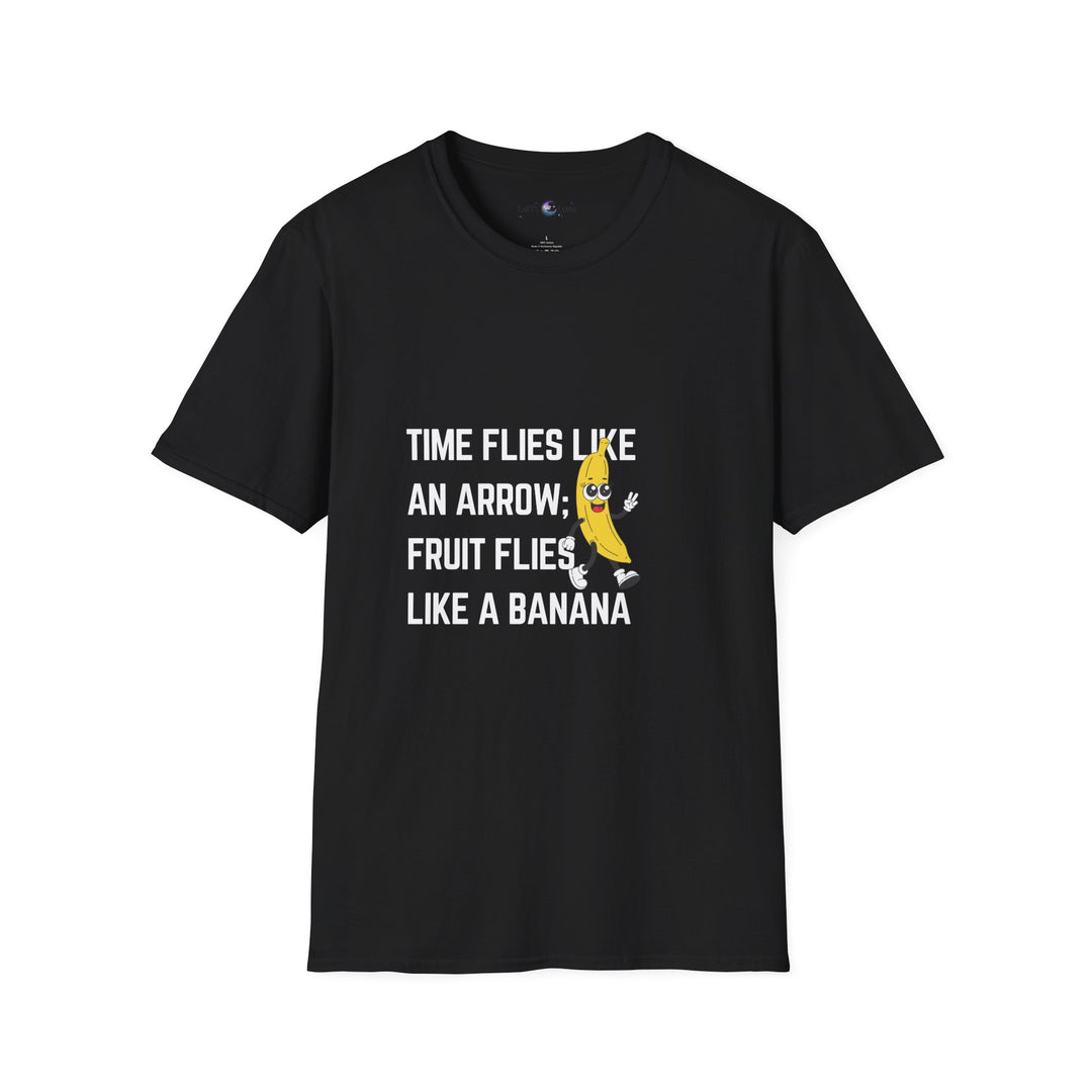 Funny Banana Quote Unisex T-Shirt, Perfect for Birthdays, Parties, Casual Wear, Gift for Food Lovers, Time Flies