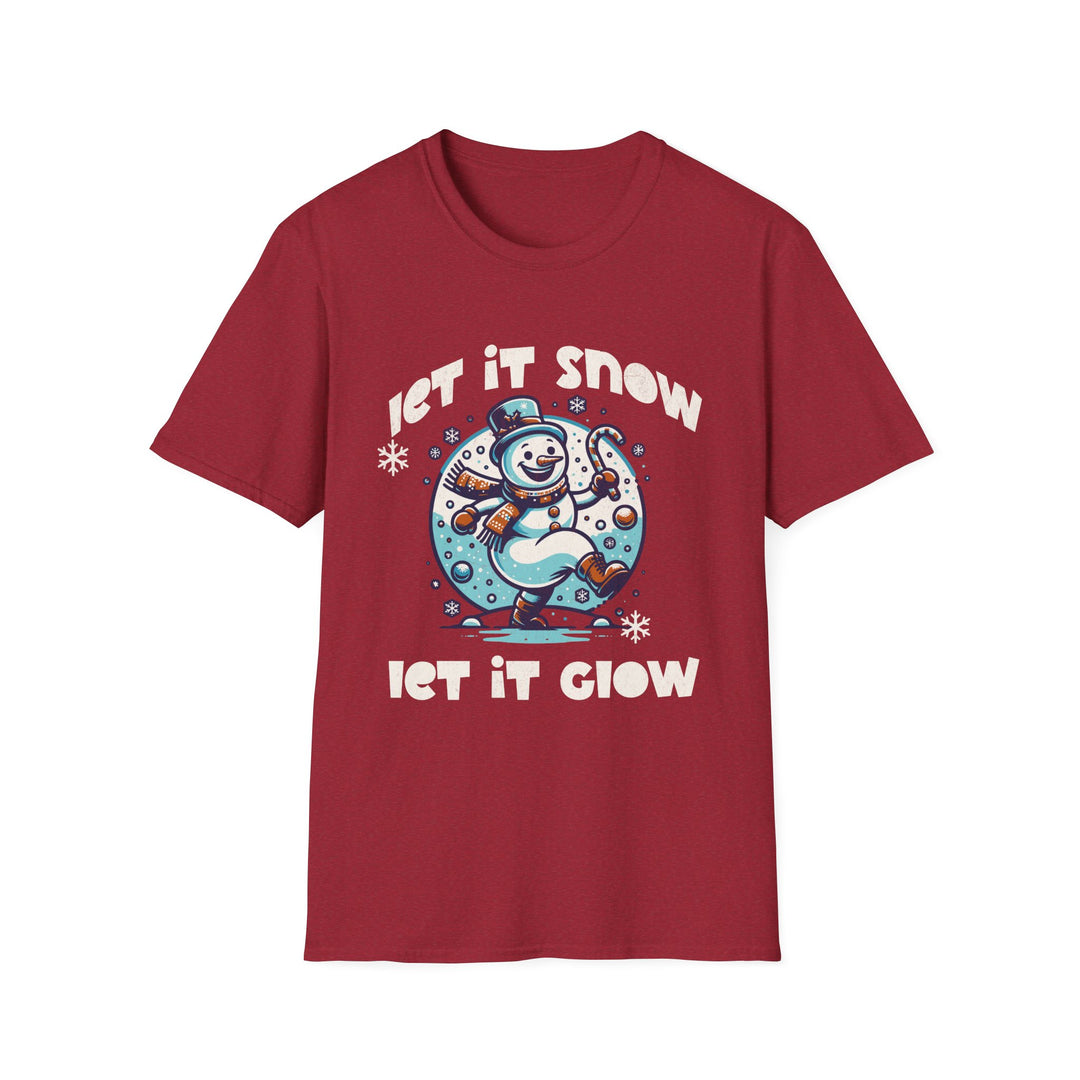 Let It Snow Christmas T-Shirt | Unisex Softstyle Tee with Fun Snowman Design