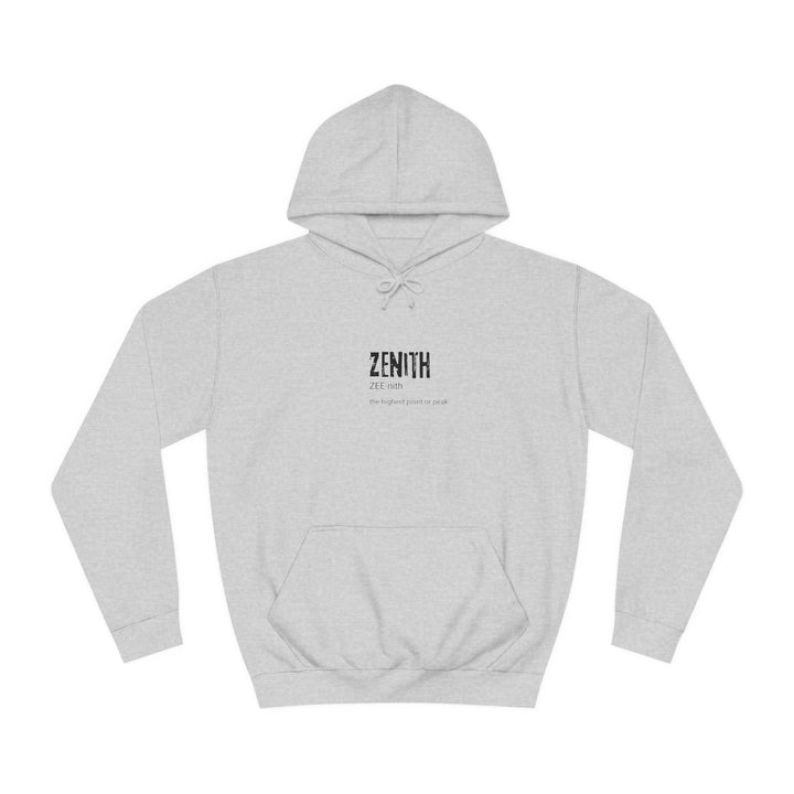 Zenith Unisex College Hoodie - Cozy, Casual, Trendy, Perfect for Students, Stylish Gift, College Life, Graduation, Everyday Wear