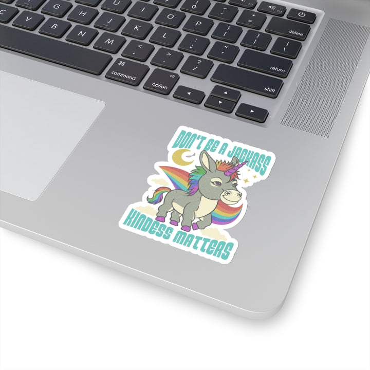 Funny Unicorn Kiss-Cut Stickers - Kindness Matters, Cute Rainbow Stickers for Laptop, Water Bottles, Gifts, Decor, Kids