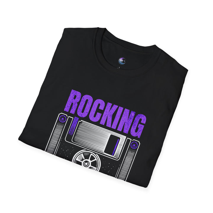 Retro Floppy Disk Unisex Softstyle T-Shirt - 'Rocking 1980' Design - Perfect for Nostalgic Vibes and Casual Wear