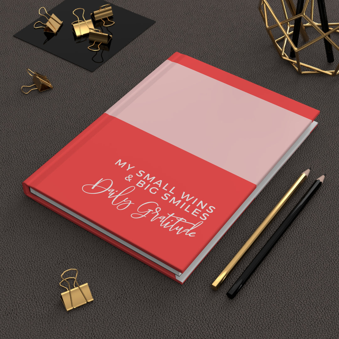 Daily Gratitude Hardcover Journal - My Small Wins & Big Smiles - Cherry Red Design