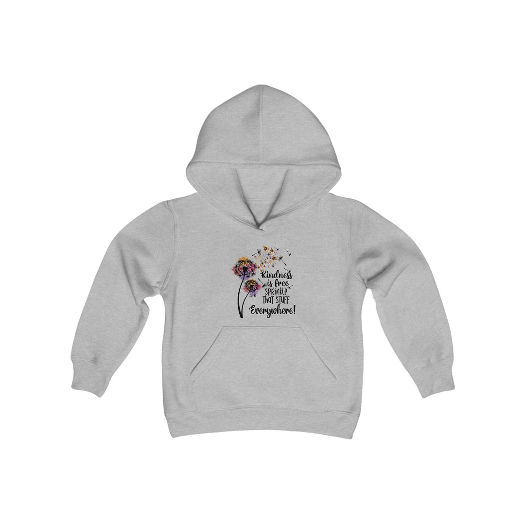 Kindness Blooms Youth Sweatshirt - Motivational Floral Hoodie for Everyday Comfort