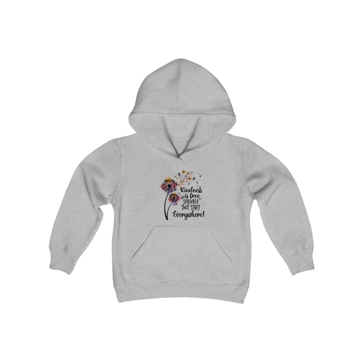 Kindness Blooms Youth Sweatshirt - Motivational Floral Hoodie for Everyday Comfort