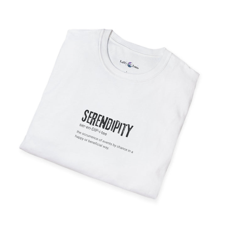 Serendipity Unisex Softstyle T-Shirt, Motivational Quote Tee, Gift for Friends, Casual Wear, Birthday Present, Everyday Style