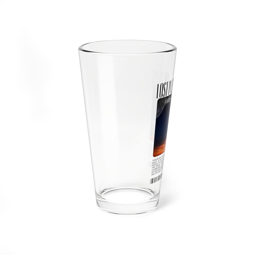 Lost in Space Dreams Pint Glass - UFO Mixing Glass - 16oz Beer Gift - Stylish Two-in-One Shaker and Serving Glass