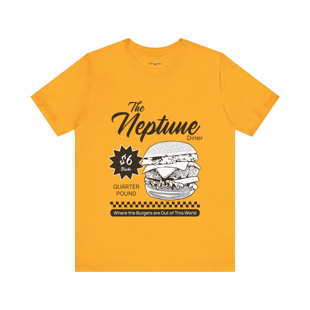 Neptune Diner Graphic Tee - Retro Burger Design, Perfect for Food Lovers