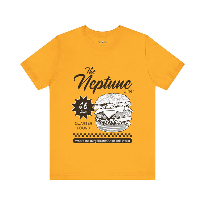 Neptune Diner Graphic Tee - Retro Burger Design, Perfect for Food Lovers