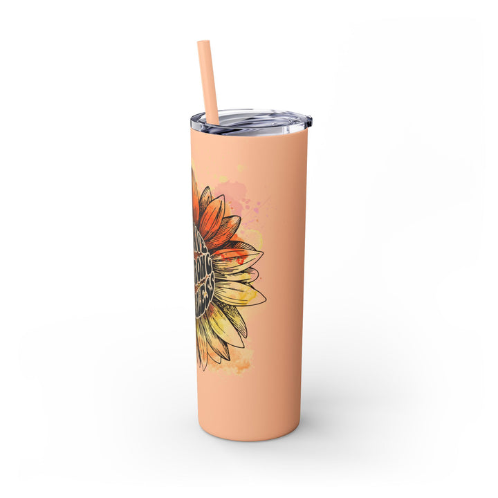 Brave Strong Fearless Skinny Tumbler with Straw - 20oz Inspirational Drinkware