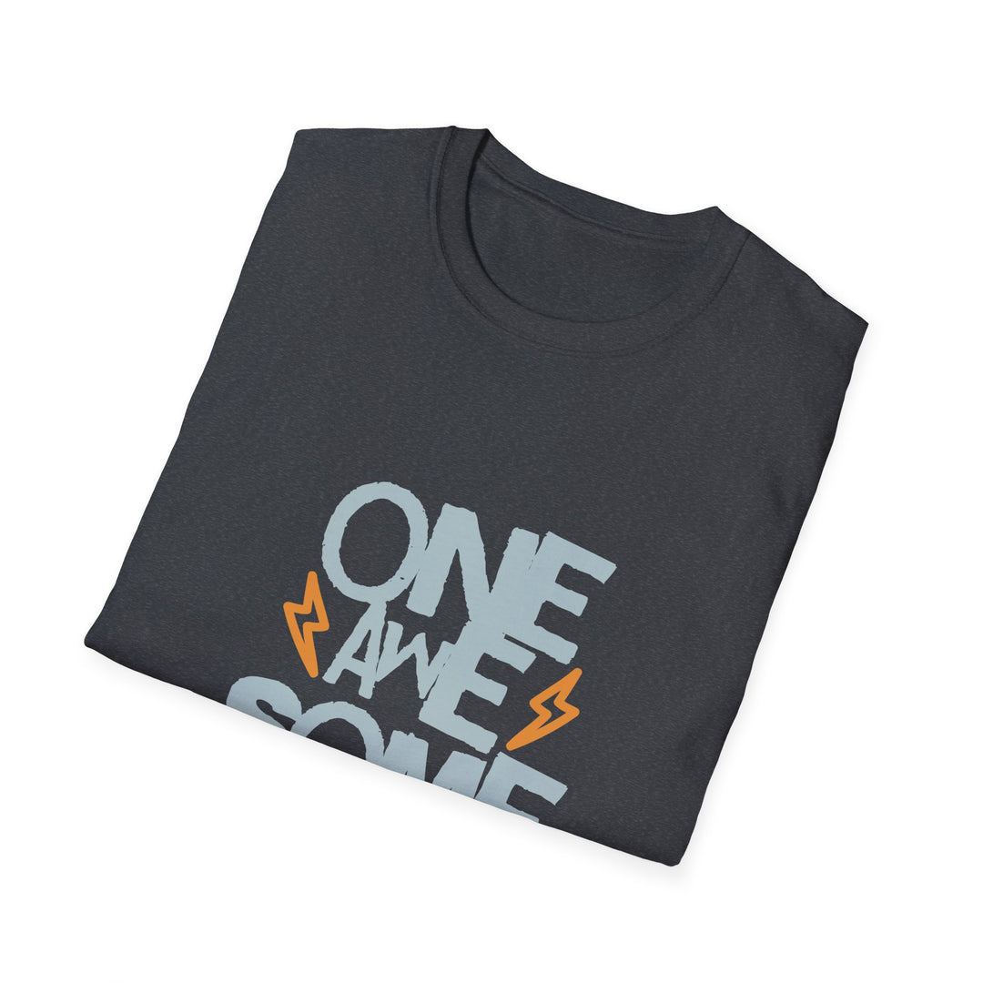 One Awesome Dad Unisex Softstyle T-Shirt Perfect Father's Day Gift, Casual Wear, Dad Apparel, Birthday Celebration, Family Gatherings