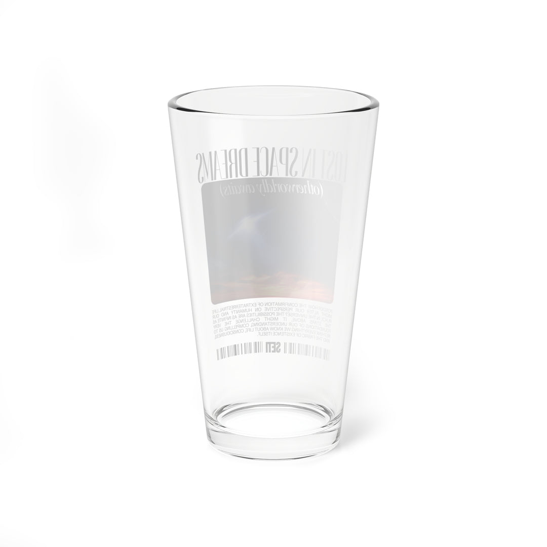 Lost in Space Dreams Pint Glass - UFO Mixing Glass - 16oz Beer Gift - Stylish Two-in-One Shaker and Serving Glass