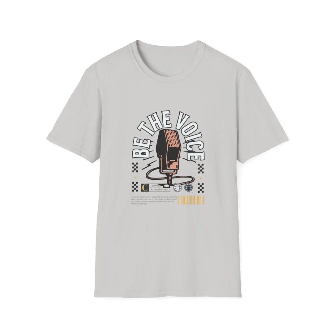 Be The Voice T-Shirt - Unisex Softstyle Tee Music Lover Gift Concert Apparel Casual Wear Creative Expression - S / Ice