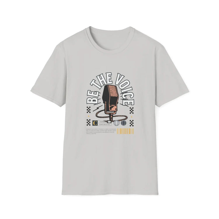 Be The Voice T-Shirt - Unisex Softstyle Tee Music Lover Gift Concert Apparel Casual Wear Creative Expression - S / Ice