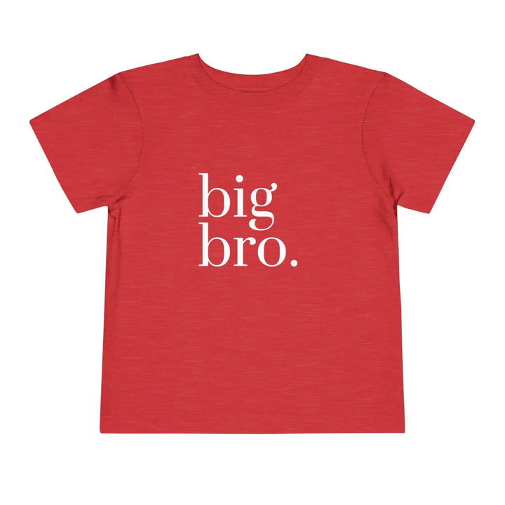 Big Brother Toddler Tee Cute Sibling Shirt Gift Birthday Outfit Bro Family Celebration Wear - Heather Red / 2T - Kids