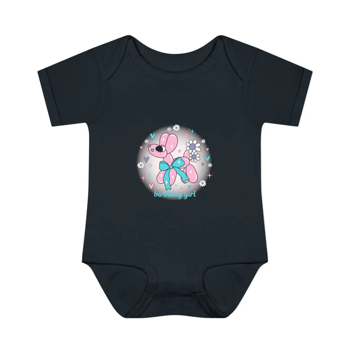 Birthday Girl Infant Bodysuit Cute Baby Outfit Newborn Gift Shower First Floral Design - NB (0-3M) / Black - Kids
