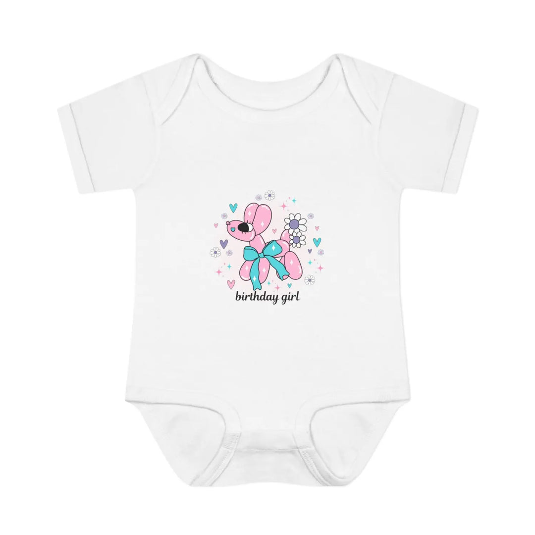 Birthday Girl Infant Bodysuit Cute Baby Outfit Newborn Gift Shower First Floral Design - NB (0-3M) / White - Kids