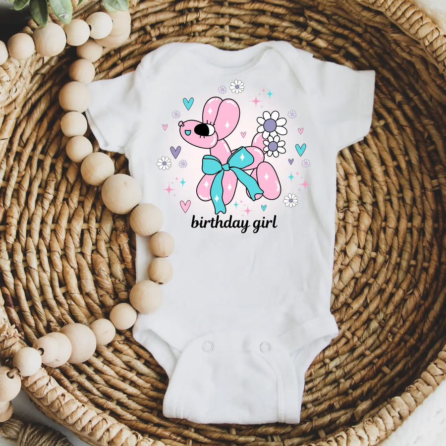 Birthday Girl Infant Bodysuit Cute Baby Outfit Newborn Gift Shower First Floral Design - Kids clothes