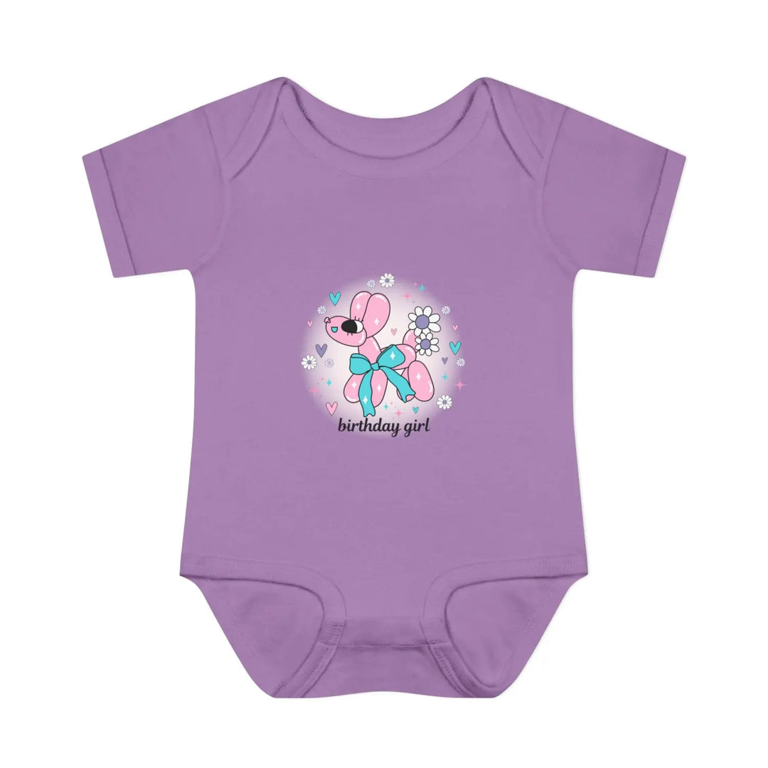 Birthday Girl Infant Bodysuit Cute Baby Outfit Newborn Gift Shower First Floral Design - NB (0-3M) / Lavender - Kids