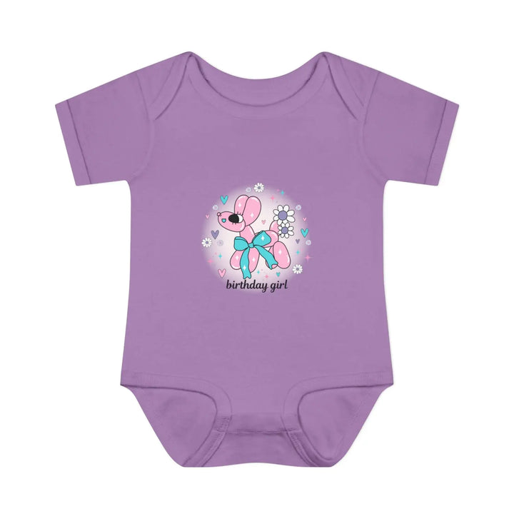 Birthday Girl Infant Bodysuit Cute Baby Outfit Newborn Gift Shower First Floral Design - NB (0-3M) / Lavender - Kids