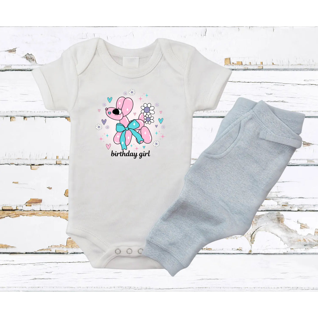 Birthday Girl Infant Bodysuit Cute Baby Outfit Newborn Gift Shower First Floral Design - Kids clothes