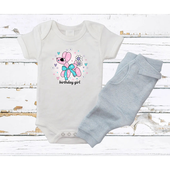 Birthday Girl Infant Bodysuit Cute Baby Outfit Newborn Gift Shower First Floral Design - Kids clothes