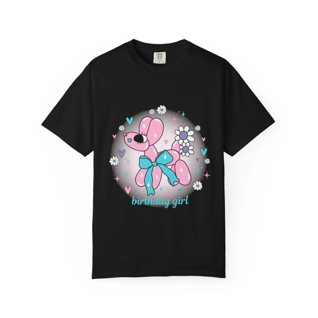 Birthday Girl Teen & Adult Balloon Animal T-Shirt Fun Celebration Graphic Tee Vibrant Party Shirt All Sizes (Teen Women